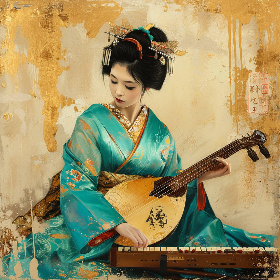Gold Geisha Teal and Gold Geisha 3 by ObsidianPlanet on DeviantArt