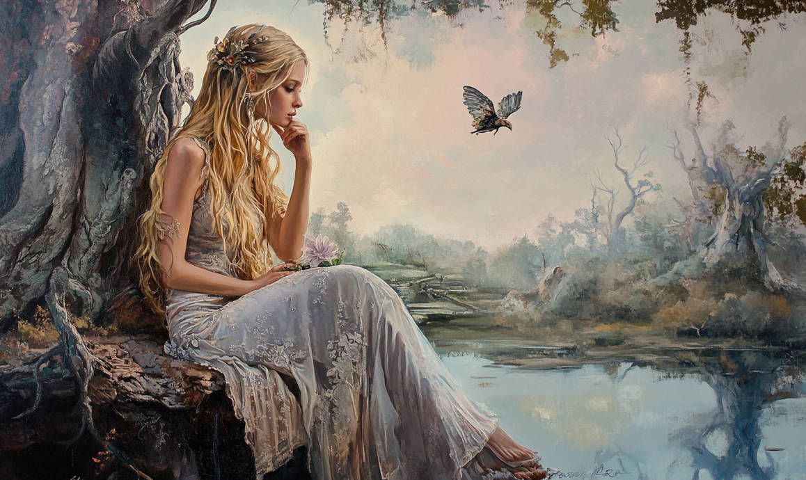 Pre Nymph Water Nymph Painting 2 by ObsidianPlanet on DeviantArt