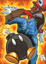 Deadpool Mario Sketch Card Chris Foreman Marvel