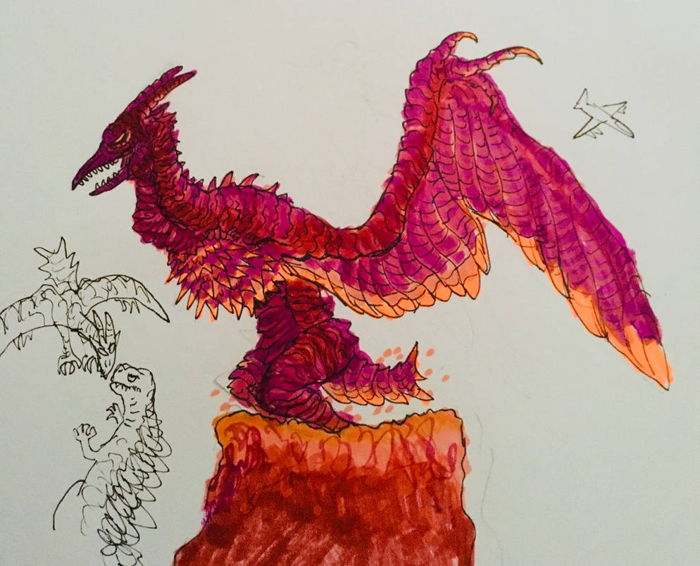 Rodan Drawimg Rodan by Apgigan on DeviantArt