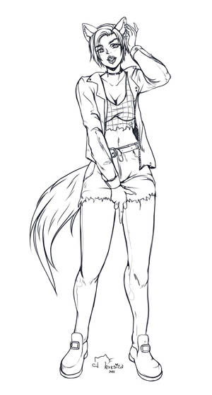 Commission for Luis H. Aguilar - Kemono Wolf girl