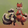 Skunk and Fox