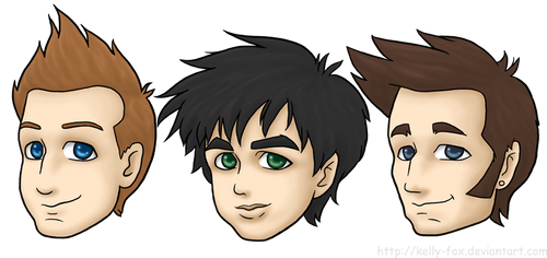 Green Day Chibi Heads by kelly42fox