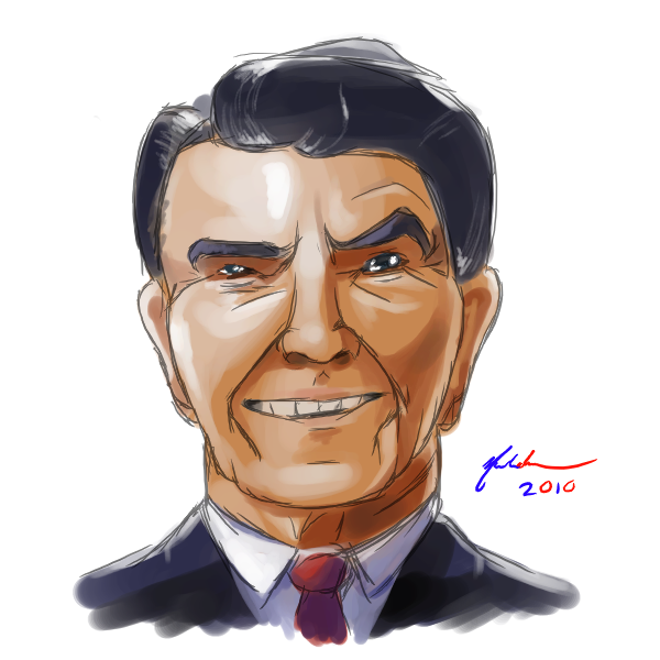 Cartoon Ronald Reagan by TurnThePhage