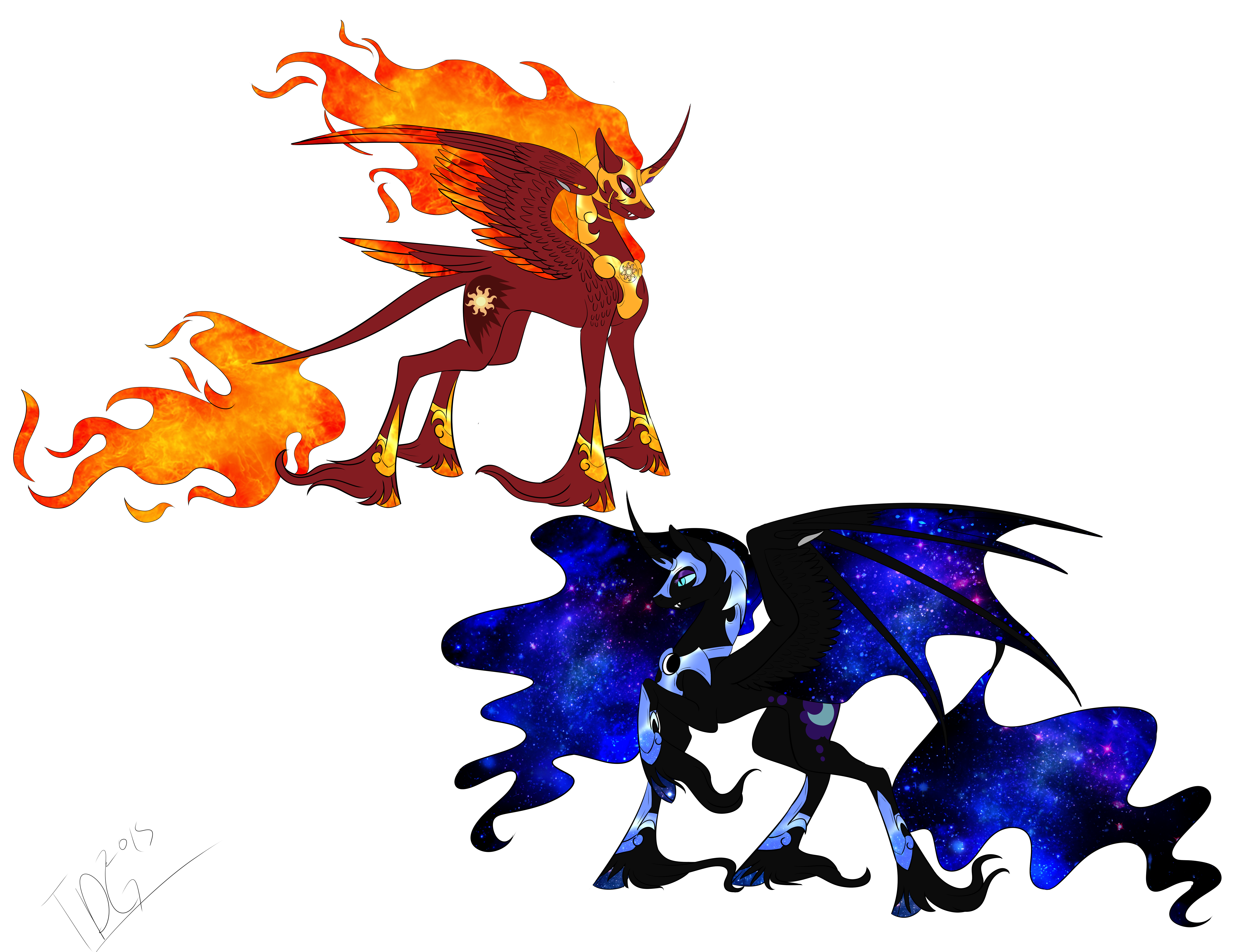 Nightmare Moon and Solar Flare