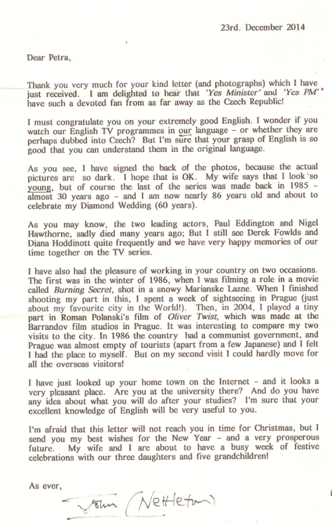 Letter from Mr. John Nettleton