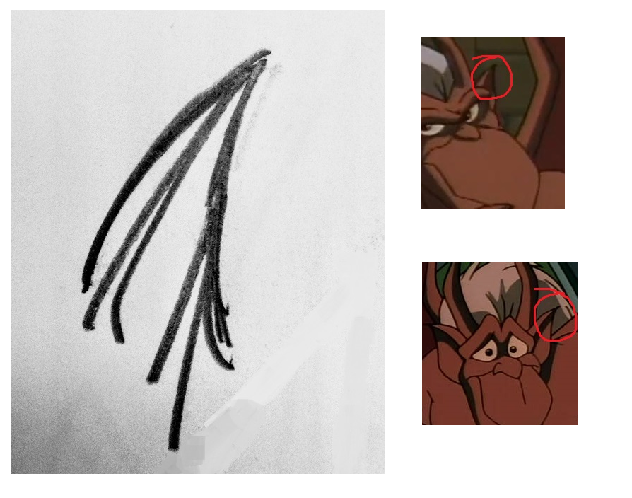 Brooklyn's ear with soft pencil