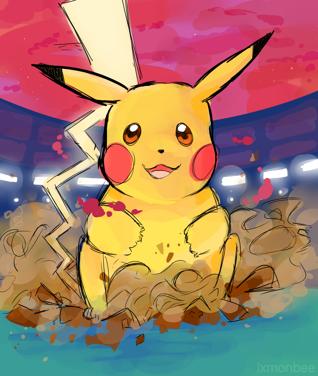gigantamax pikachu by lxmonbee on DeviantArt