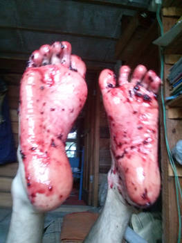 My male feet with jam