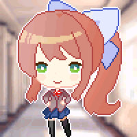 Monika Chibi Pixel Art