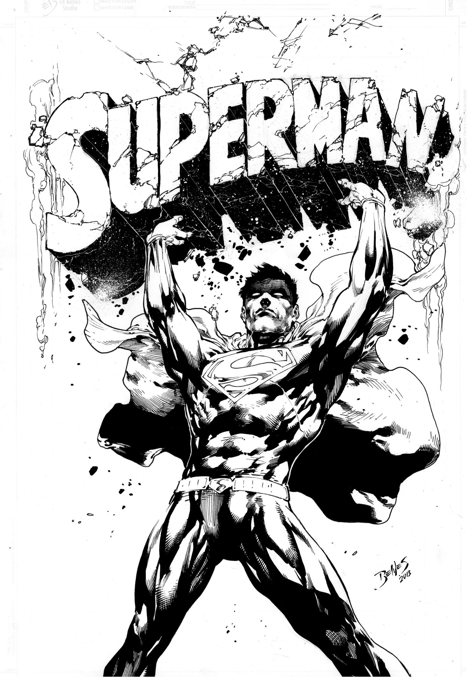 COVER SUPERMAN 28 INK by ED BENES by EdBenesStudio on DeviantArt