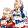 Supergirl and Power girl by Fred Benes 