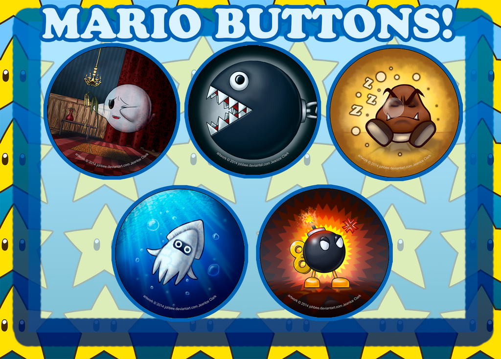 Mario Butoon Mario Button Set by Johbee on DeviantArt