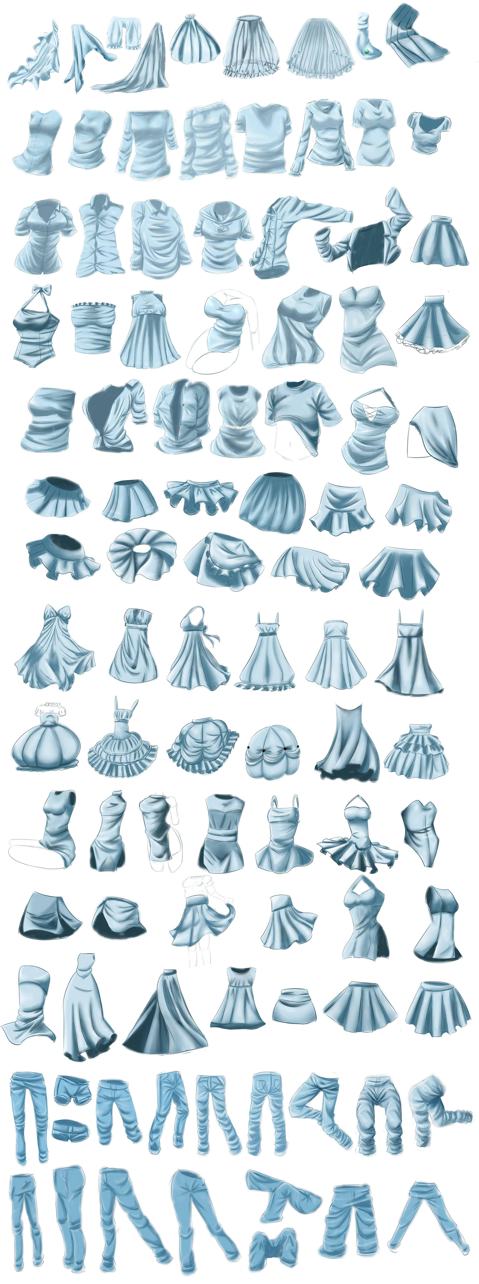 Practise Folds and Clothing *Huge file* by MyC-chan on DeviantArt