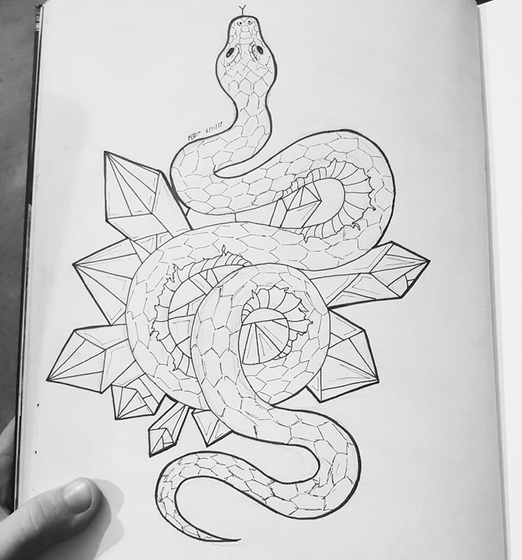 Deviantart Snake Crystal Snake and Crystals Tattoo Design by The0The0 on DeviantArt