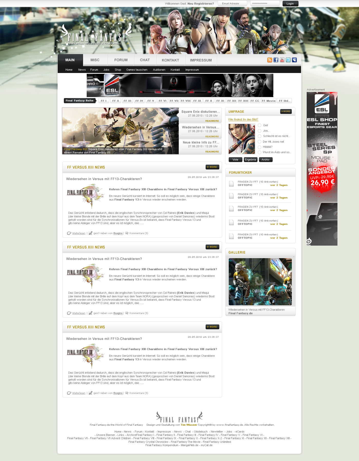 Final Fantasy XIII Webdesign