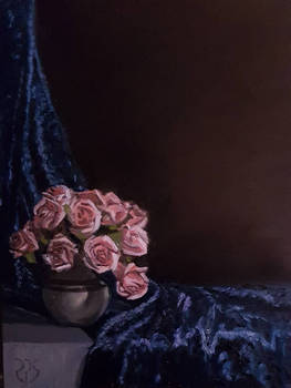 Still Life with Pink Roses