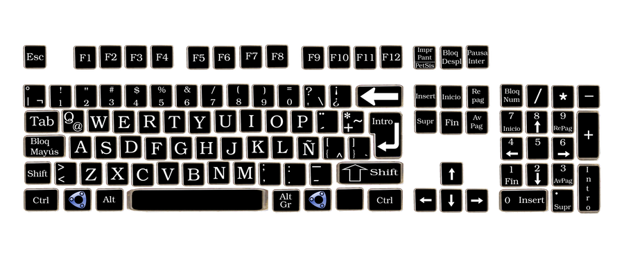 Vintage keyboard square keys