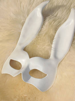 Bad Bunny Leather Mask in White