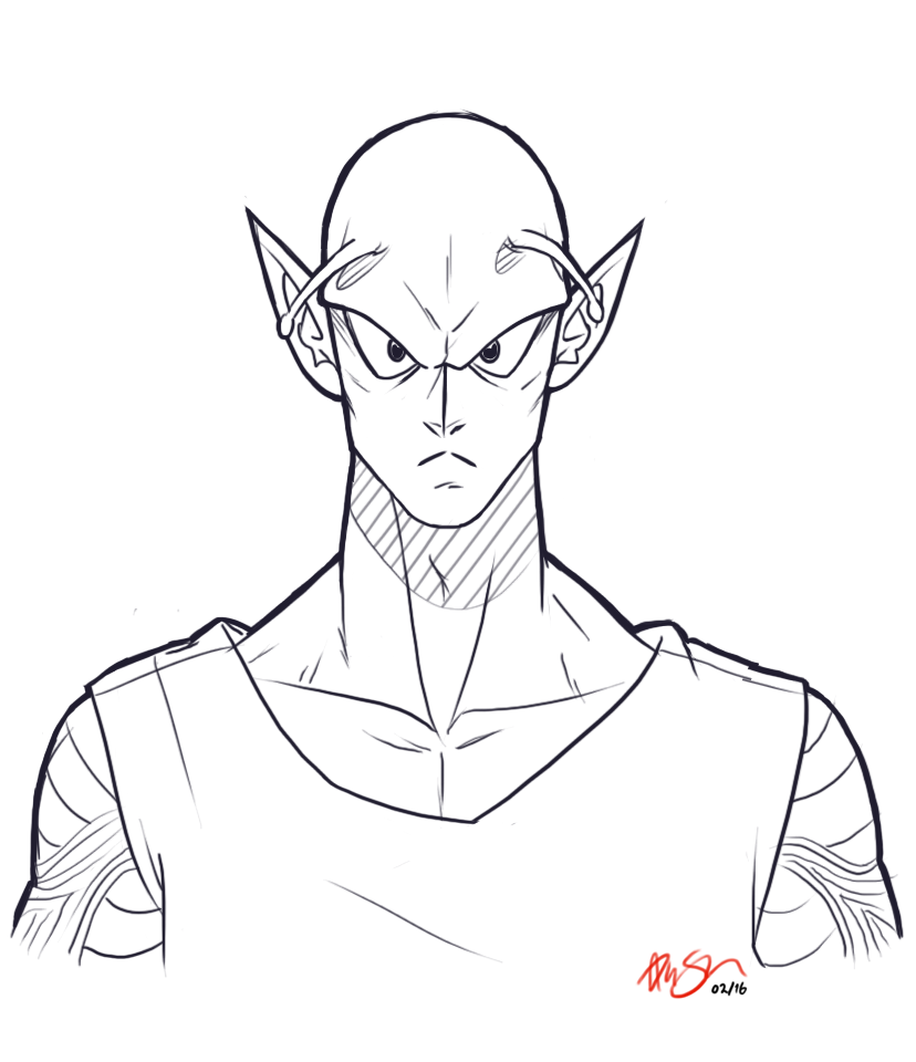 piccolo bust sketch.