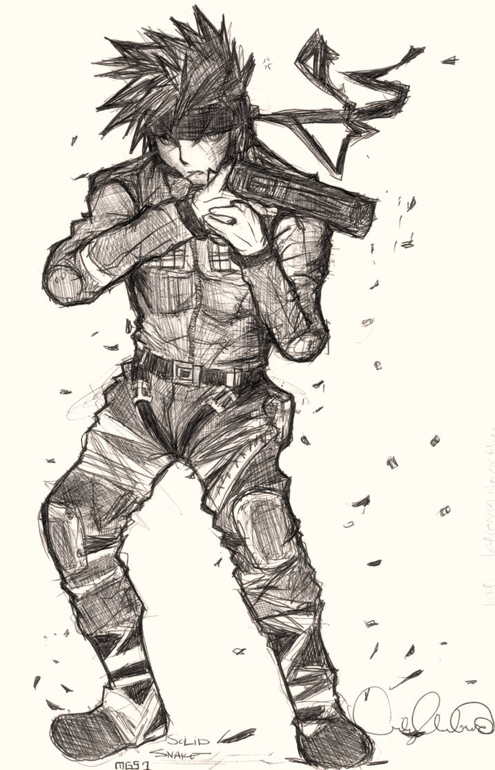 Solid Snake Sketch by Kittykatwiskas on DeviantArt