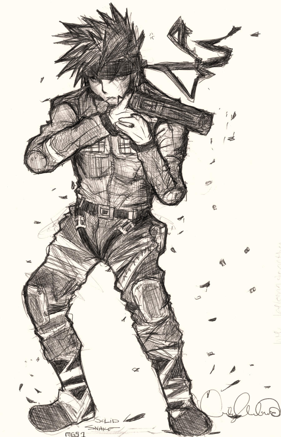 Solid Snake Sketch by Kittykatwiskas on DeviantArt