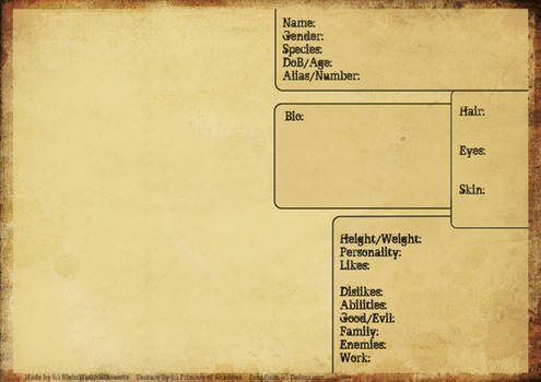 OC Reference Sheet Blank