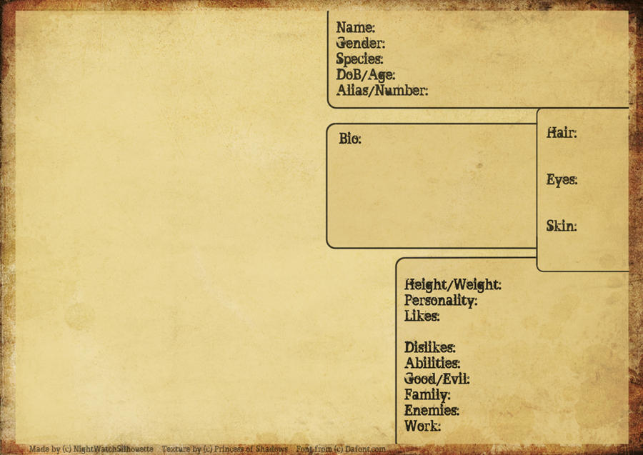OC Reference Sheet Blank by RoninAway on DeviantArt