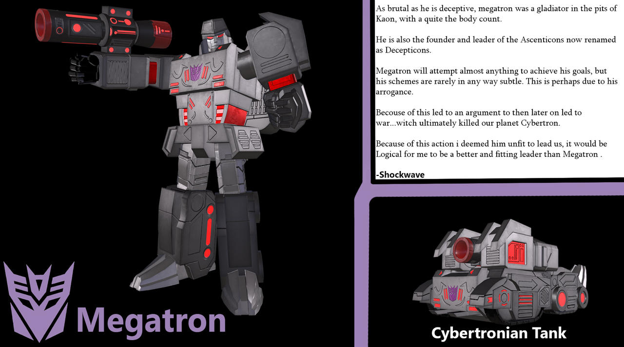 Megathon Character Megatron Character Sheet by Hood230 on DeviantArt
