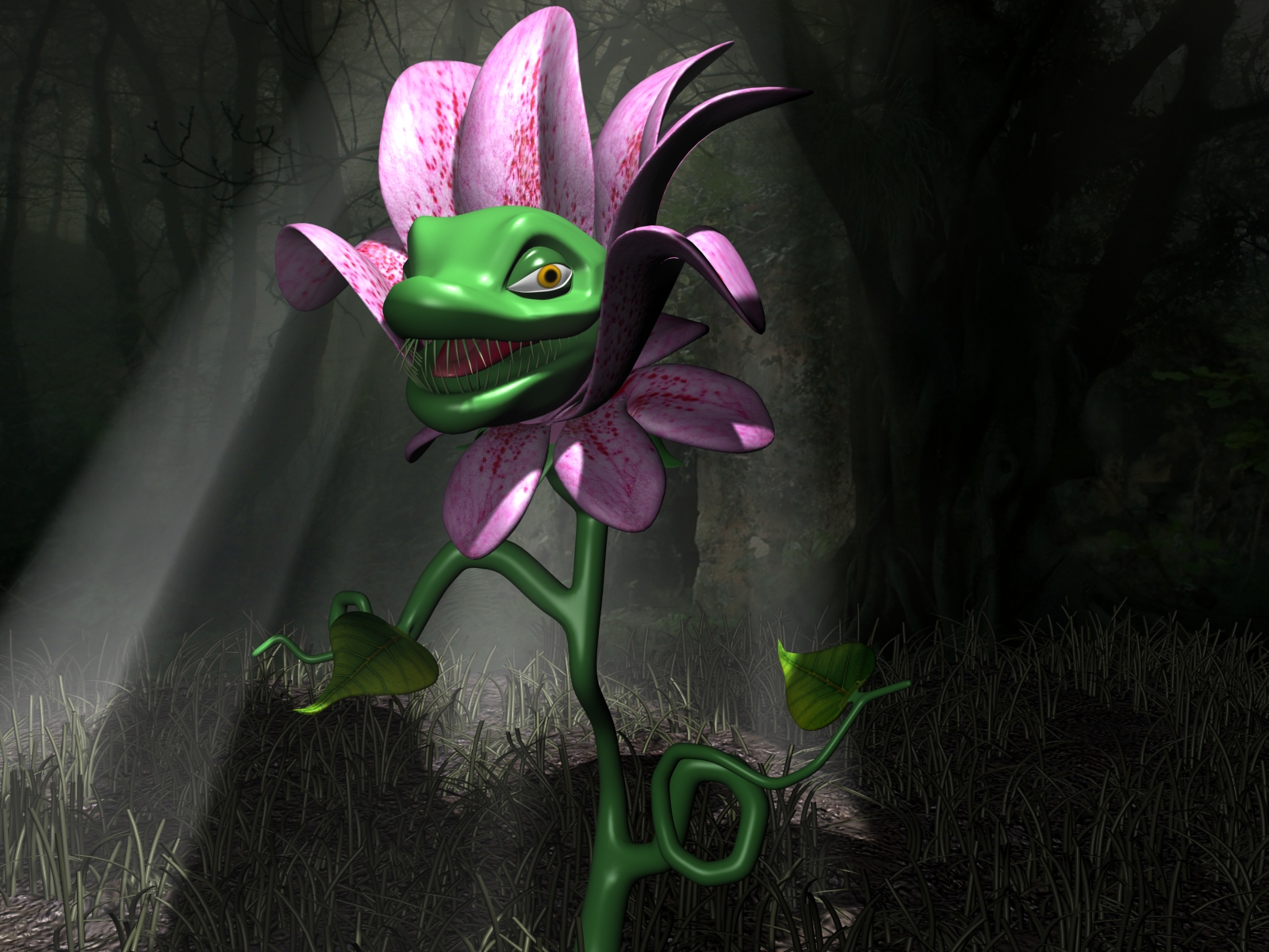 Cartoon carnivorous flower 3D