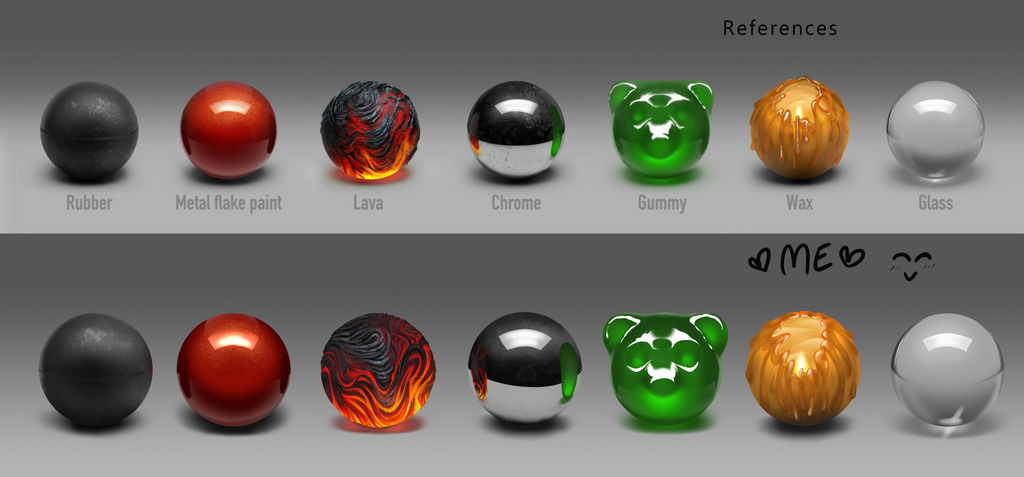 Material Spheres assignment (concept art) by TheSamDS on DeviantArt