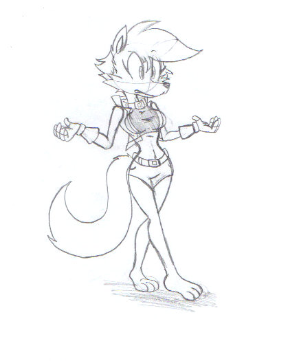 Female Drew white wolf anthro