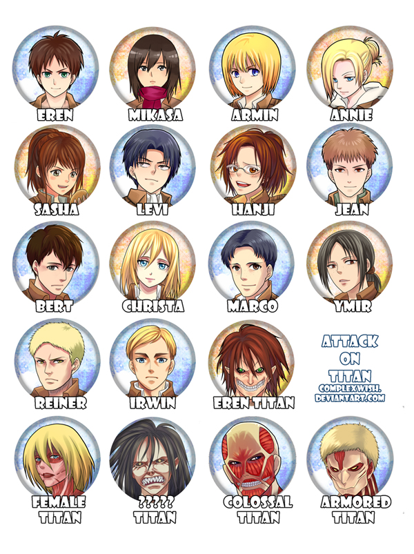 attack on titan buttons