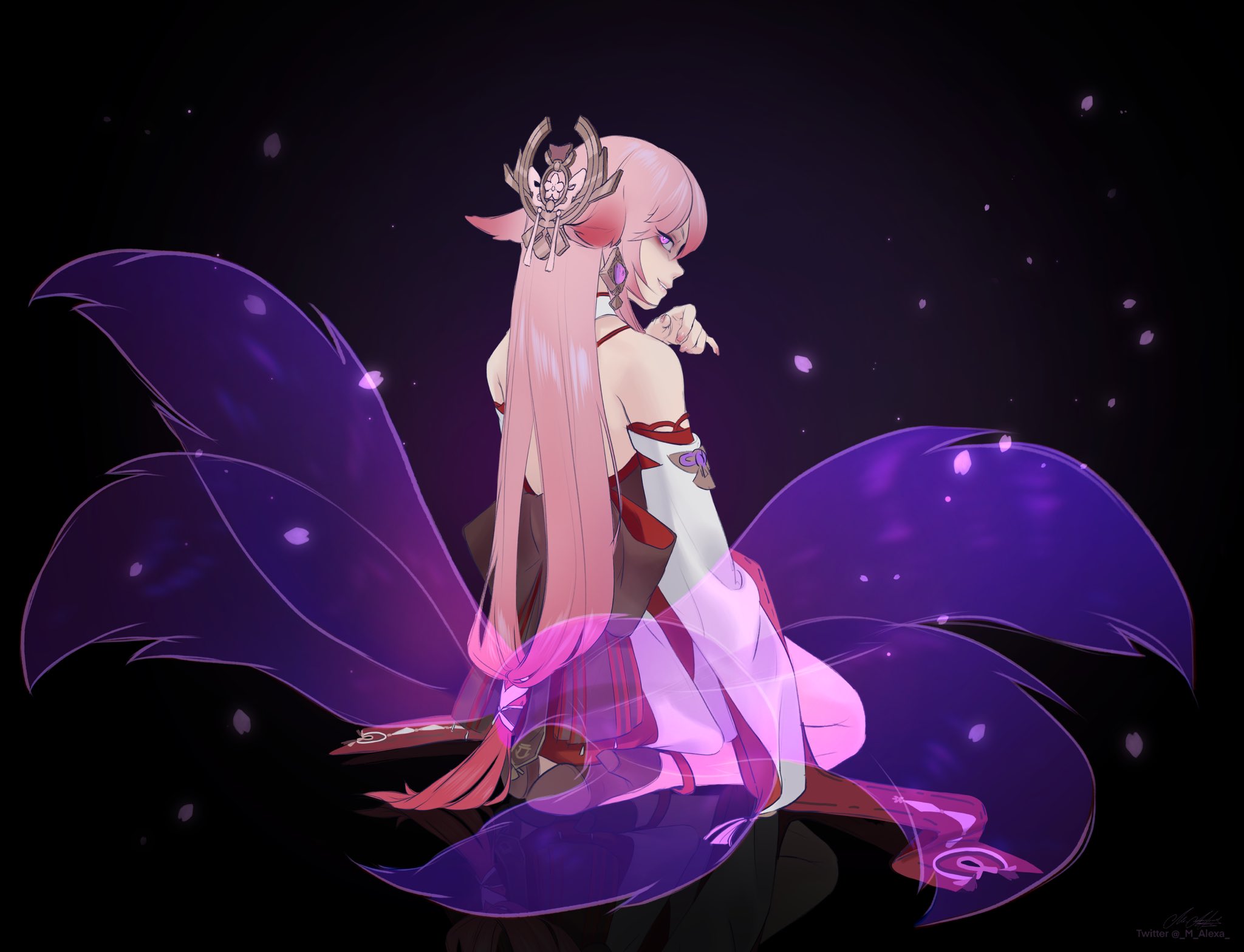 Yae Miko Genshin Impact Drawn By M Alexa 48758f
