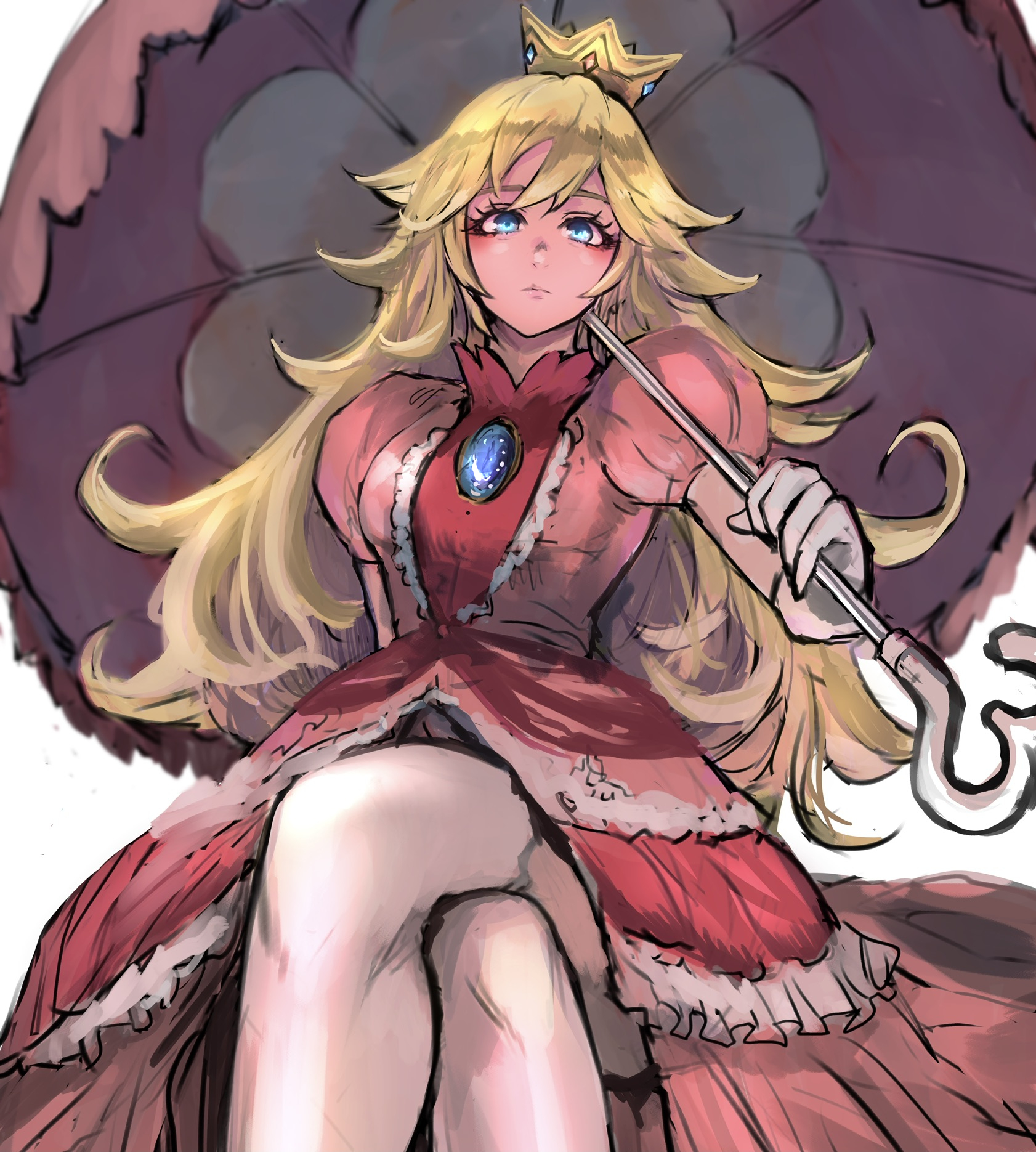 Princess Peach Mario And 1 More Drawn By 6maker