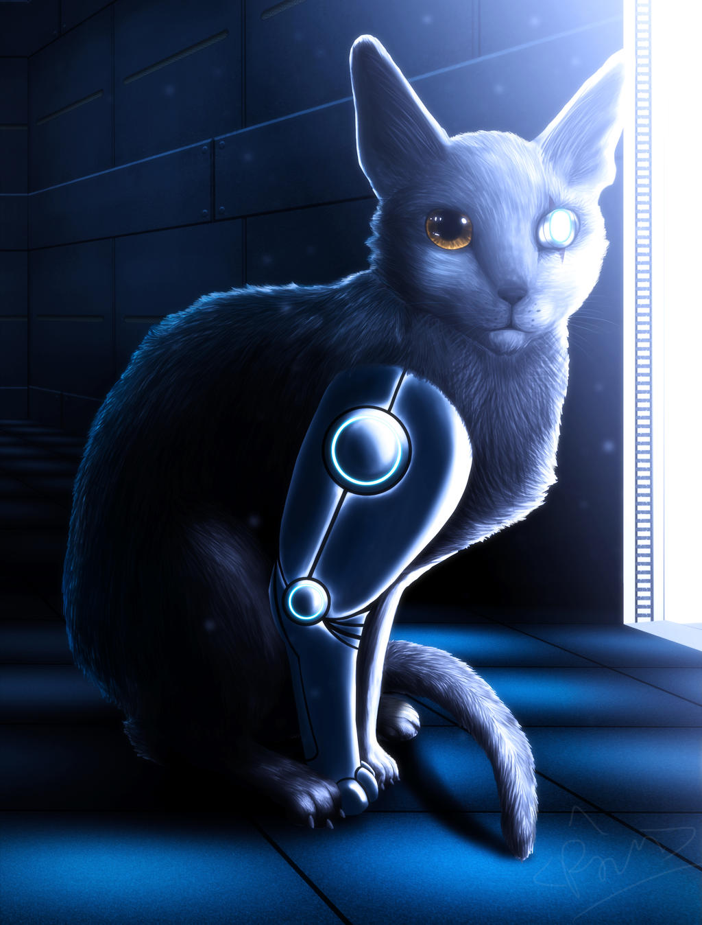 Cyber cat cyberpunk фото 60