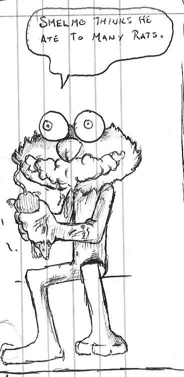 Elmo eating rats by livingcartoon23 on DeviantArt