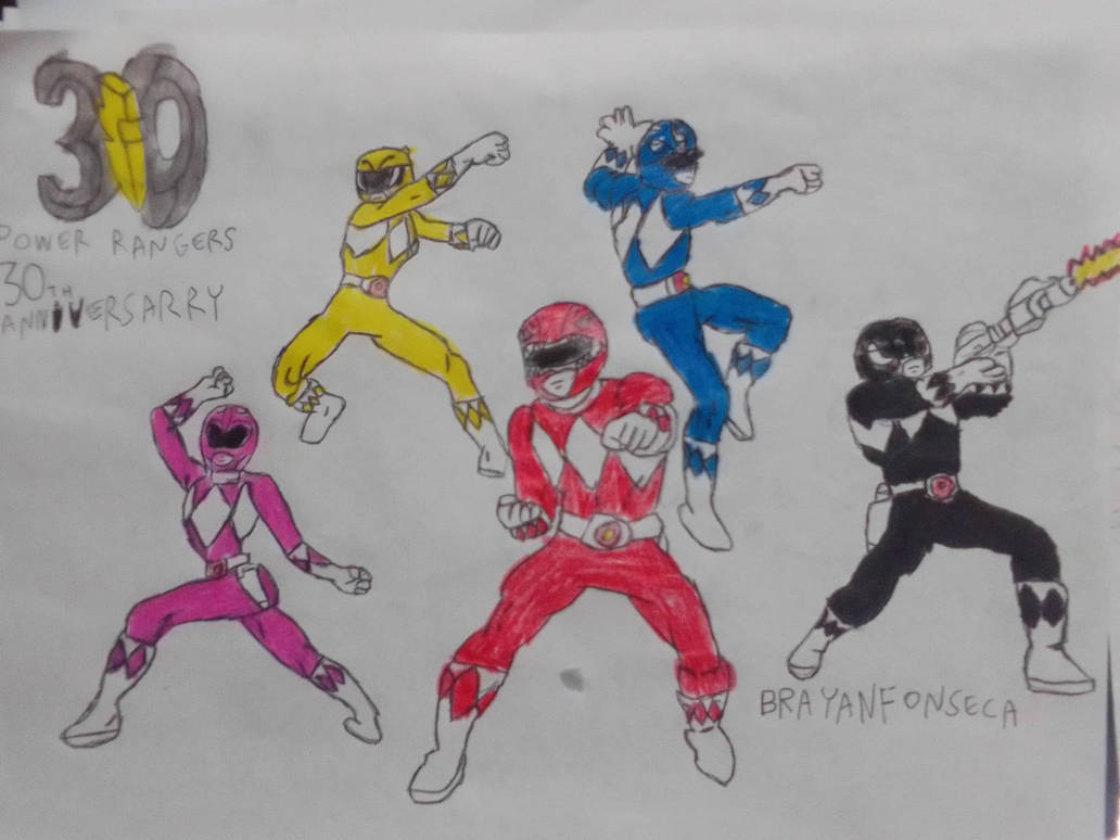 Power Rangers Birthdays Deviantart Power Rangers 30th anniversary by brayanfonseca on DeviantArt