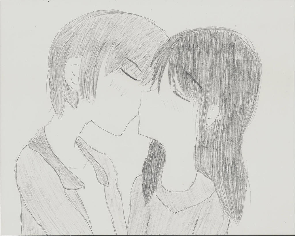 Kissing Anime Couple sketch by Momo-Aria on DeviantArt