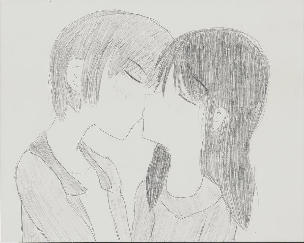 Kissing Anime Couple sketch by Momo-Aria on DeviantArt Kissing Anime Couple sketch by Momo-Aria on DeviantArt