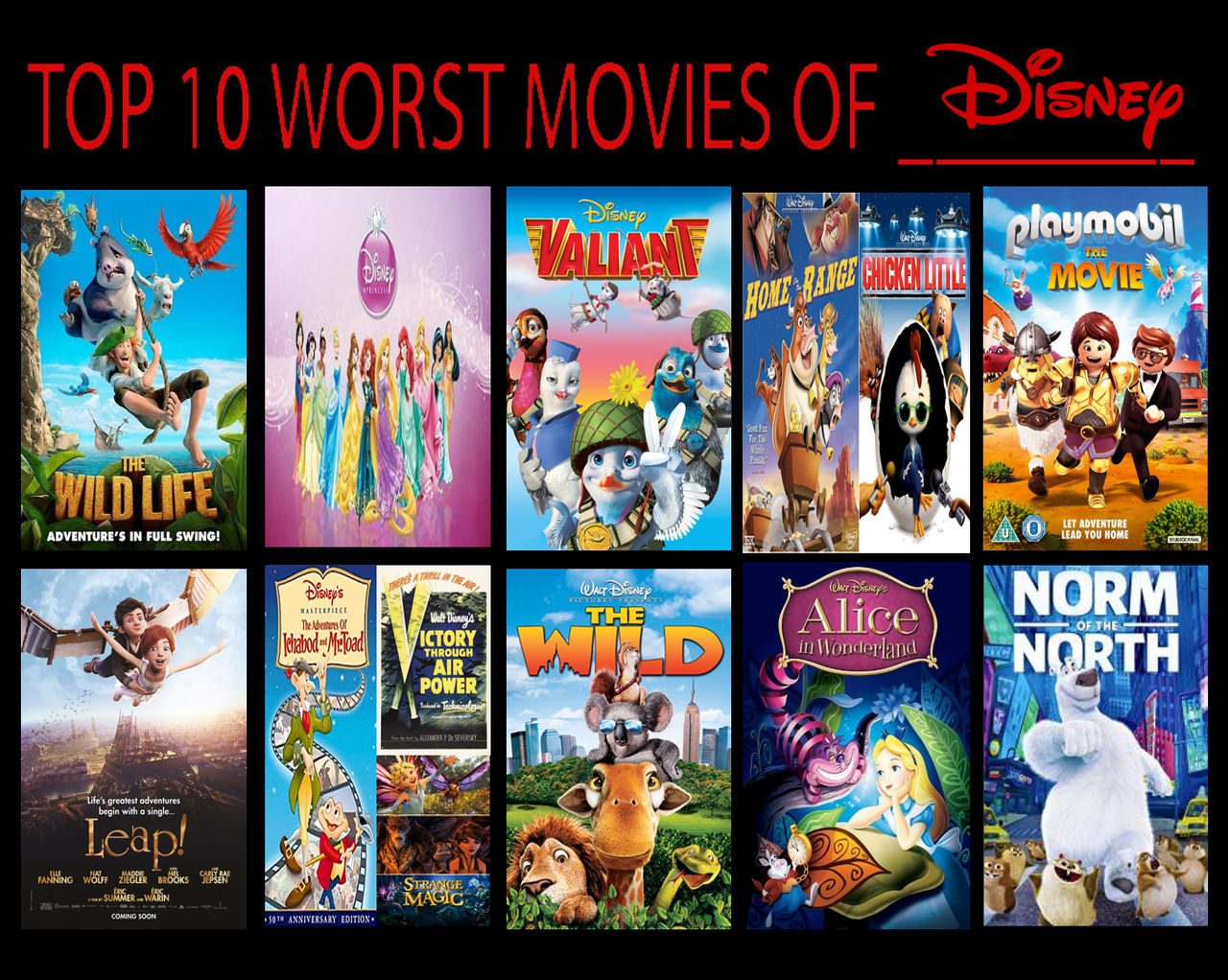 Top 10 Worst Disney Movies! by eladthegreatest on DeviantArt