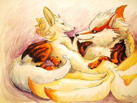 Ninetails and Arcanine