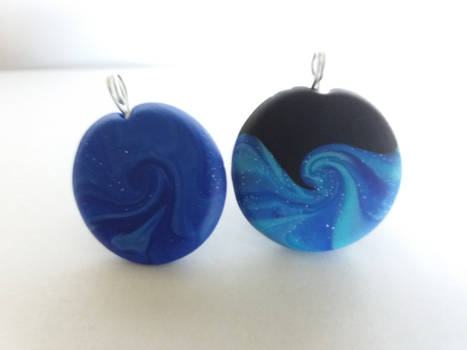 Polymer clay - Swirl pendants