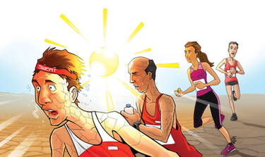 Runners In Extreme Weather Conditions illustration