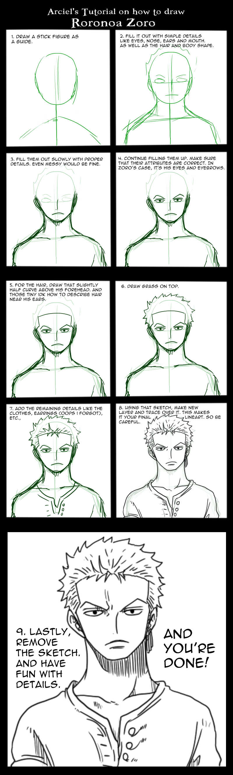 Arciel S Tutorial How To Draw Roronoa Zoro By Arcielfreeder On Deviantart Arciel S Tutorial How To Draw Roronoa Zoro By Arcielfreeder On Deviantart