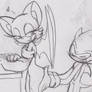 Sonic Feeling Rouge's Booty Sketch By: Amy-360