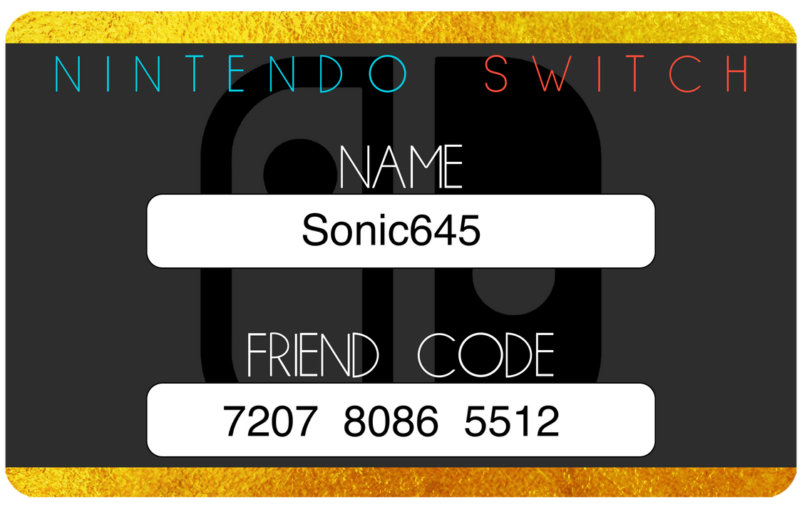 My Nintendo Switch Friend Code by Sonicdude645 on DeviantArt