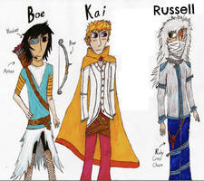 Character Designs - Boe, Kai, and Russell