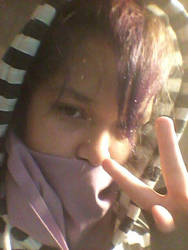 dyed hair purple.