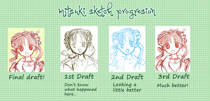 Mitsuki Sketch Progression